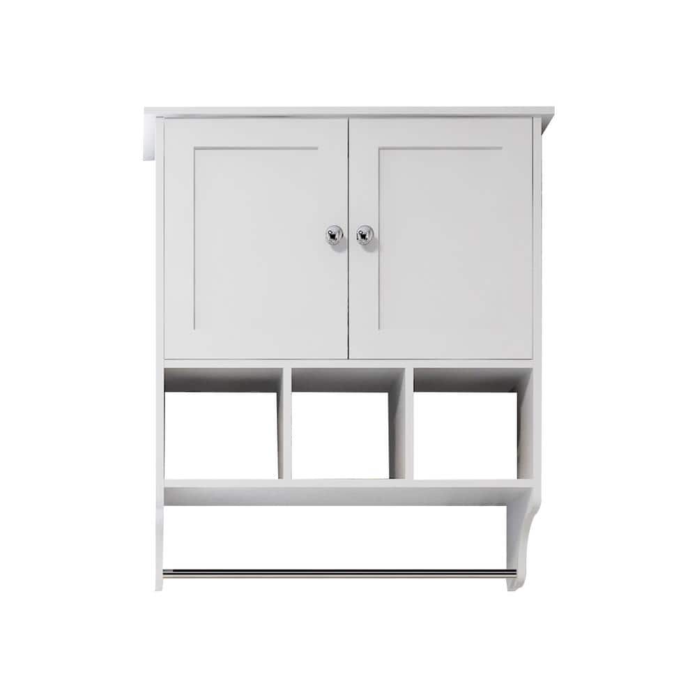 23.80 in. W x 7.80 in. D x 27.5 in. H Bathroom Storage Wall Cabinet in Whit
