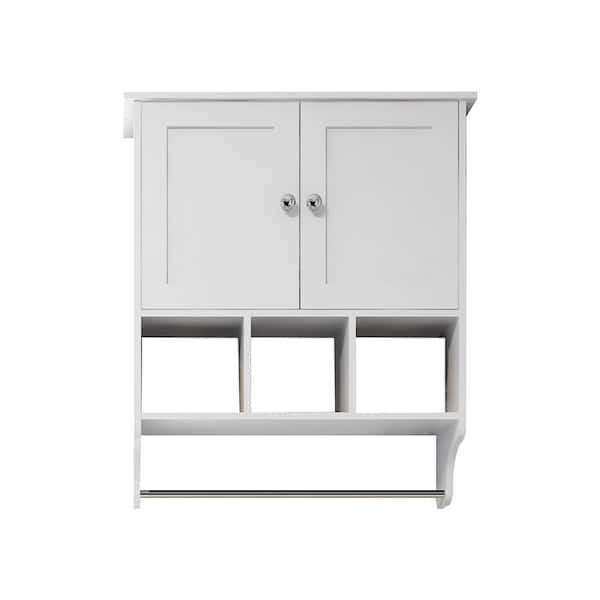 23.80 in. W x 7.80 in. D x 27.5 in. H Bathroom Storage Wall Cabinet in White