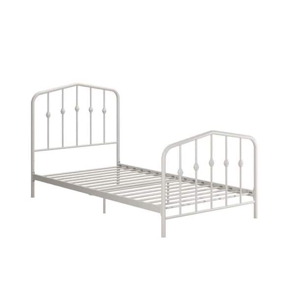 Bushwick Off White Metal Frame Twin Platform Bed