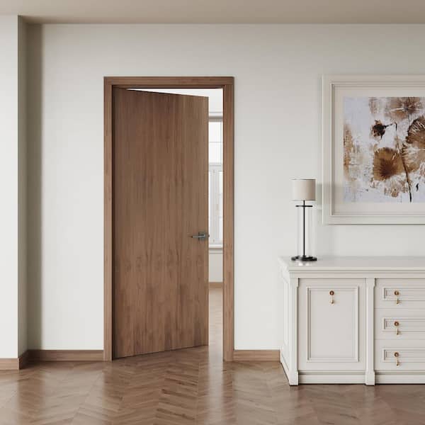 ETO DOORS Napa 36 in. x 80 in. No Bore Solid Composite Core Walnut