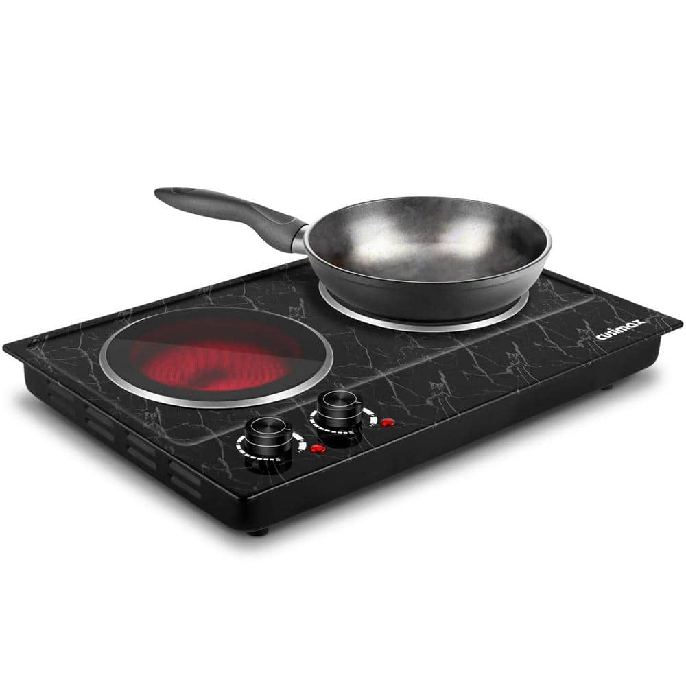 Elexnux 2-Burner 7.1 in. Black Electric Hot Plate with Elexnux 2-Burner 7.1 in. Black Electric Hot Plate with