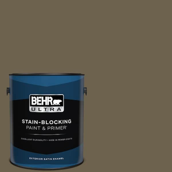 BEHR ULTRA 1 gal. #N310-7 Classic Bronze Satin Enamel Exterior Paint & Primer