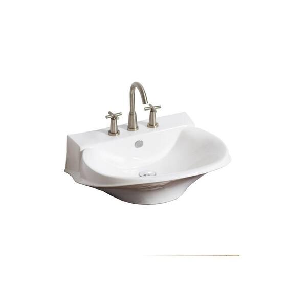 American Imaginations Above-Counter Bathroom Sink in White