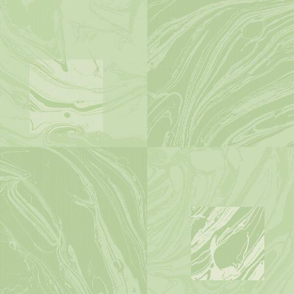 The Wallpaper Company 8 in. x 10 in. Sage and White Large Marbelized Squares Wallpaper Sample
