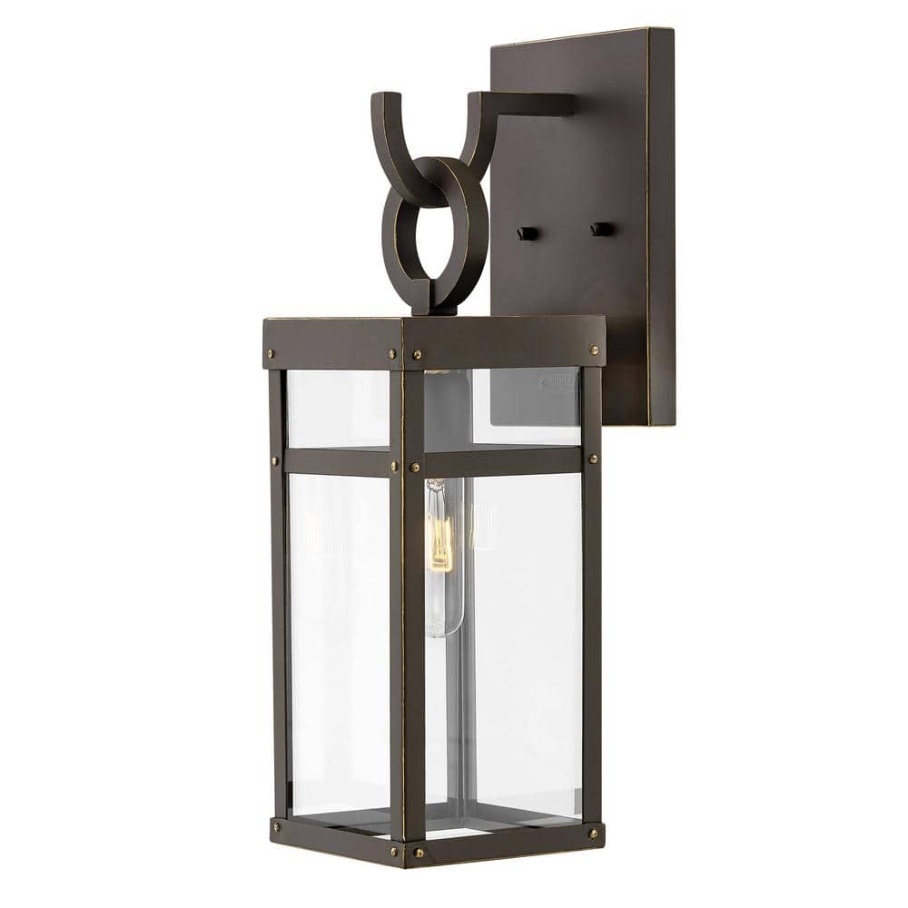Rustic Industrial Oil Rubbed Bronze Outdoor Sconce with Clear Glass