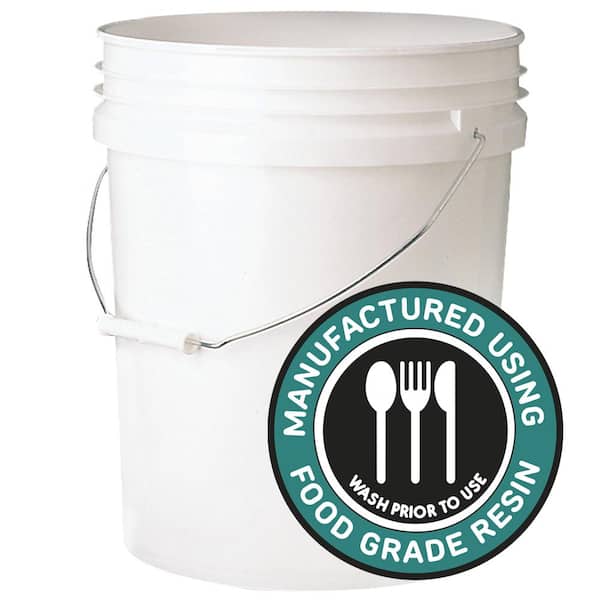 Leaktite 5 gallon 70-mil Food Safe Bucket White (120-Pack)