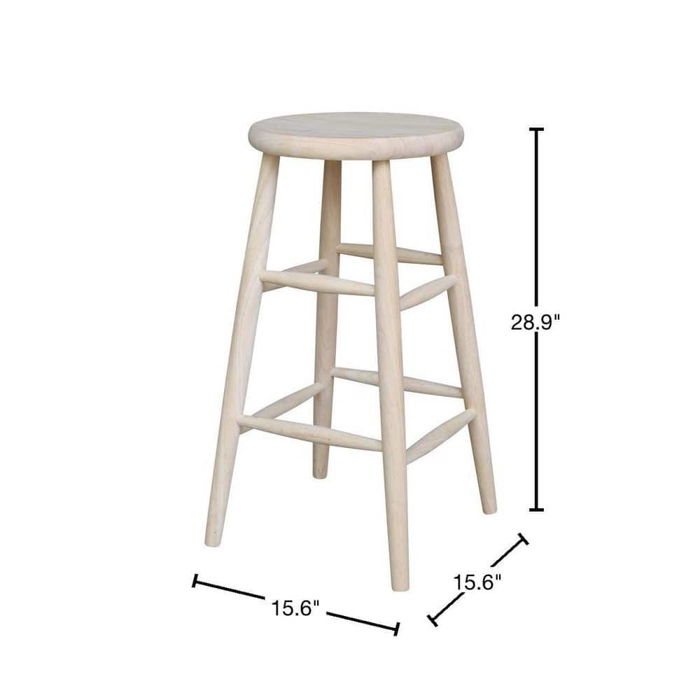 Eco-Friendly Parawood 31" Backless White Barstool