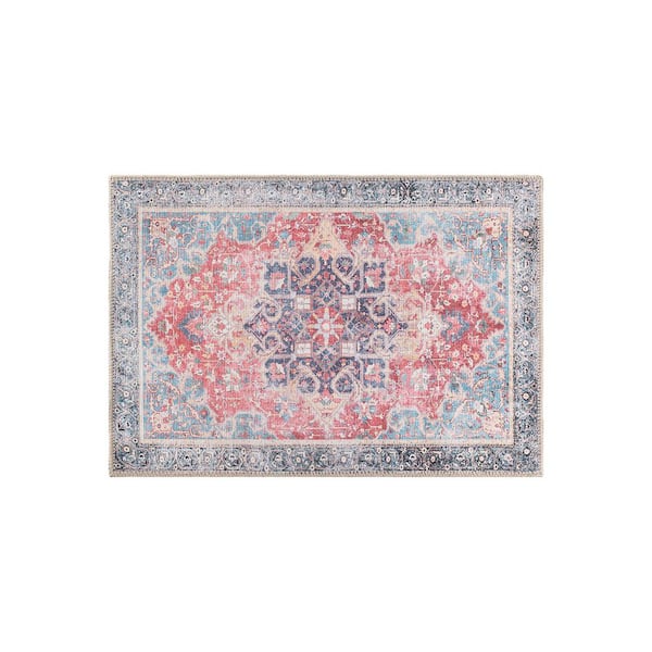 World Rug Gallery Multi 2 ft. 1 in. x 3 ft. Traditional Distressed Vintage Machine Washbale MultiArea Rug