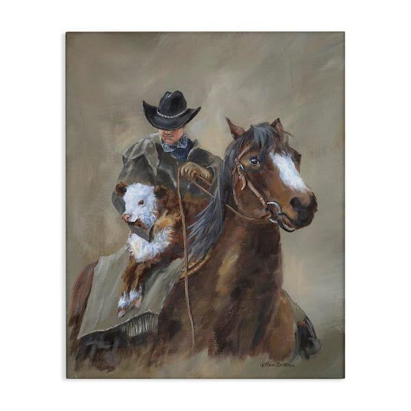 Ranch Cowboy & Western Horse by Pam Britton Unframed Graphic Art Print People 30 in. x 24 in.