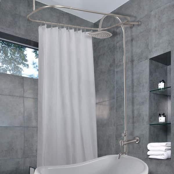 Utopia Alley Hoop Shower Rod For, Clawfoot Tub Shower Curtain Solutions