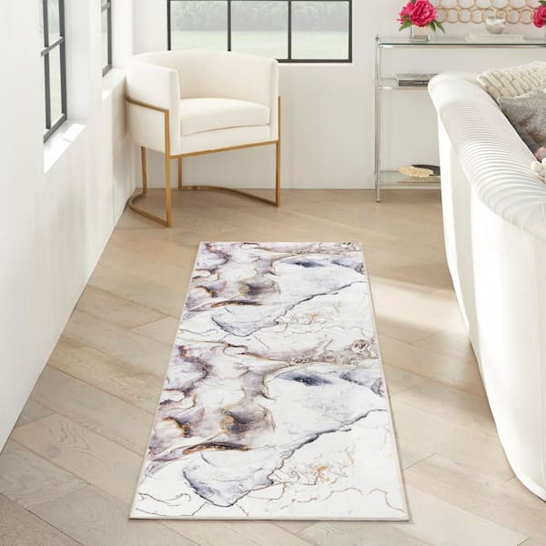 Daydream Ivory Multicolor 2 ft. x 8 ft. Contemporary Runner Area Rug