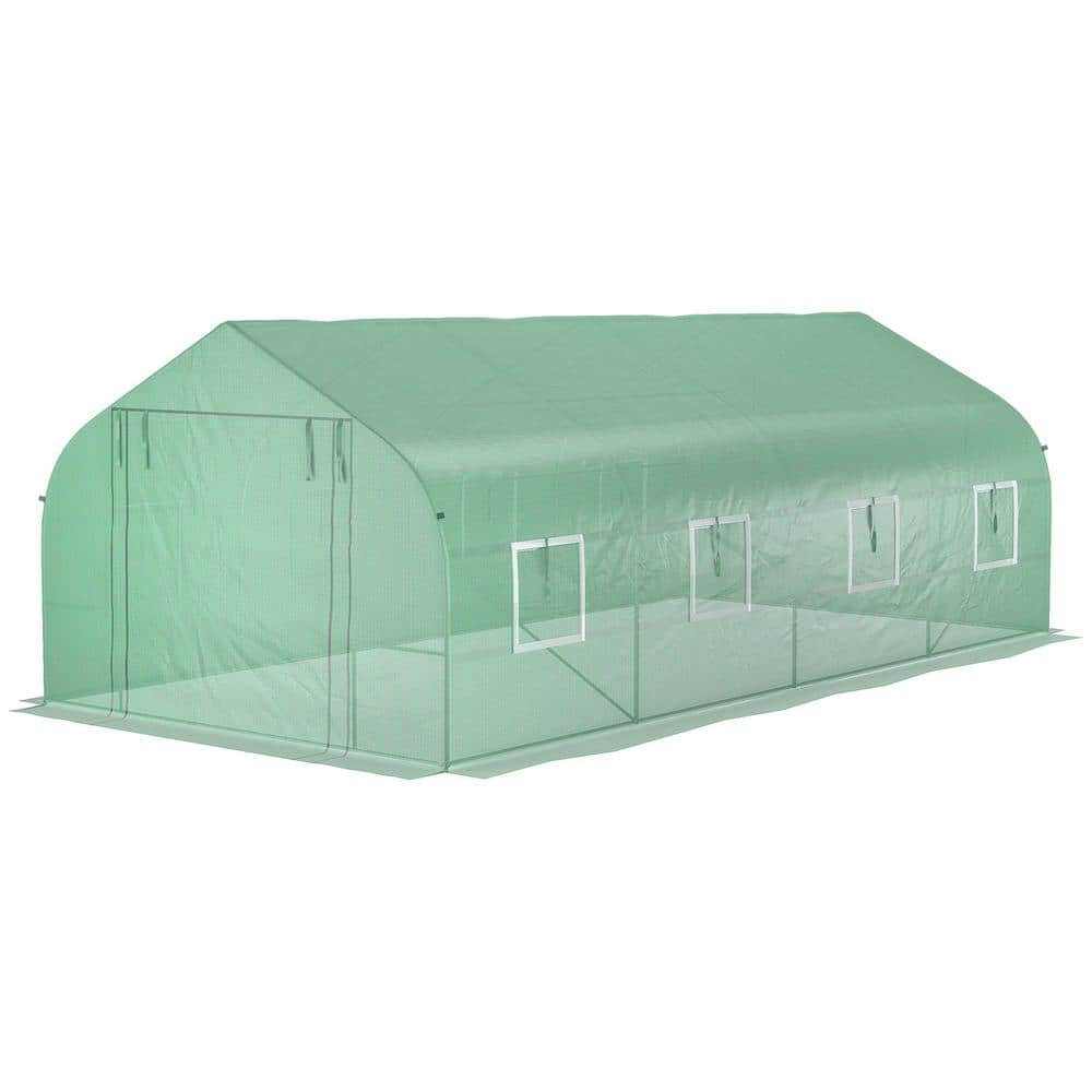 20 ft. x 10 ft. x 7 ft. Walk-In Tunnel Greenhouse Planter with Zippered Mes