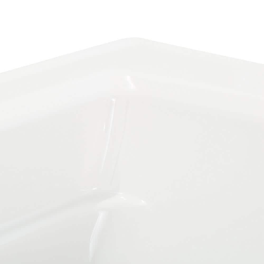 Archer 60" White Acrylic Drop-In Bathtub with Reversible Drain