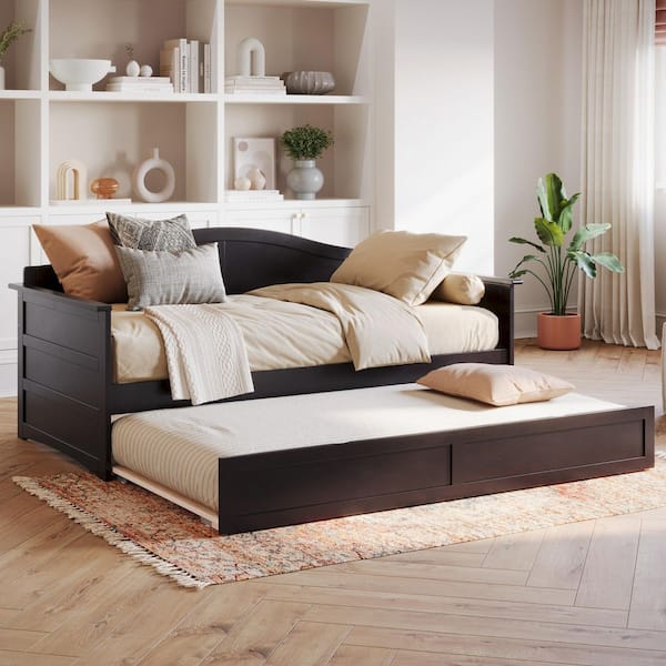 AFI Acadia Espresso Twin Solid Wood Daybed with Twin Trundle