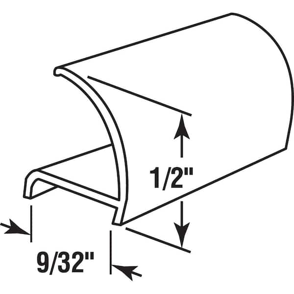 9/32 in. x 1/2 in. x 72 in. Black Rigid Vinyl Glass Retainer Strips