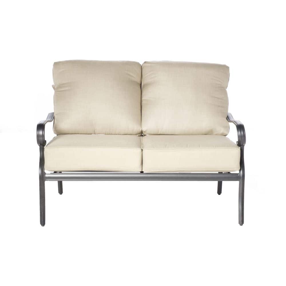 Newbury Beige Cushioned Cast Aluminum 4-Piece Patio Set