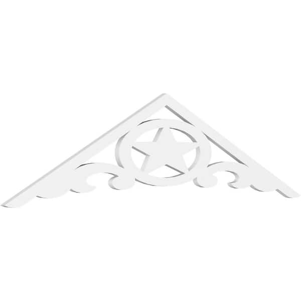 Ekena Millwork 1 in. x 72 in. x 18 in. (6/12) Pitch Austin Gable Pediment Architectural Grade PVC Moulding