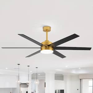 Barbara 65 in. Integrated LED Indoor Gold ceiling Fans with Light and Remote Control Included