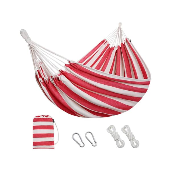 ITOPFOX 10.5 ft. Portable Hammock Bed Hammock with Carry Bag in Red