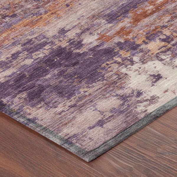 Chantille Machine Washable Indoor/Outdoor Abstract ACN2810 Plum 5 ft. x 7 ft. 6 in. Area Rug