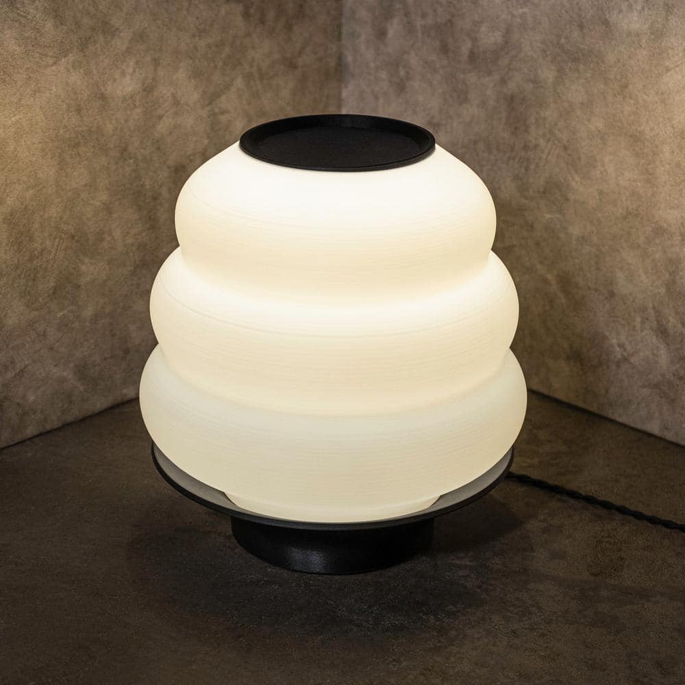 Honey Pot 12 in. White/Black Minimalist Classic Plant-Based PLA 3D Printed Dimmable LED Table Lamp price history on PriceWatchPro