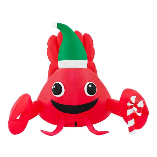 Home Accents Holiday 3.5 ft Lobster With Candy Cane Holiday Inflatable