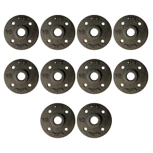 1/2 in. Black Malleable Iron FPT Floor Flange (10-Pack)