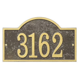 Fast and Easy Arch House Number Plaque, Bronze/Gold