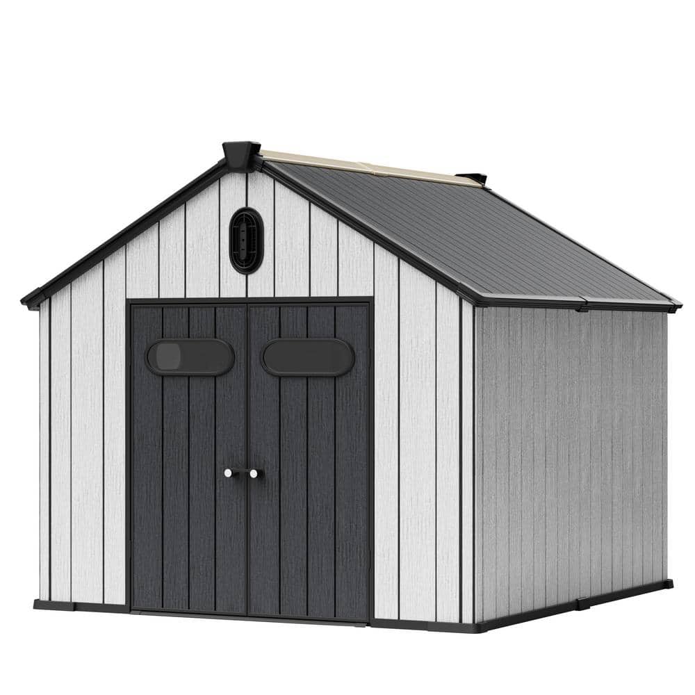 8 ft. W x 10 ft. D Resin Storage Shed with Double Door (80 ft sq. ft.)