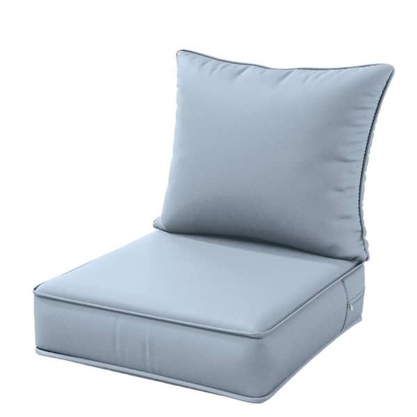 19 in. x 19 in. x 4 in. Square Outdoor Deep Seating Cushion Set Seat and Back Cushion for Lounge Chair Sky Blue
