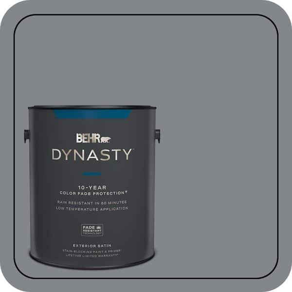 BEHR DYNASTY 1 gal. #N500-5 Magnetic Gray color Satin Enamel Exterior Stain-Blocking Paint & Primer