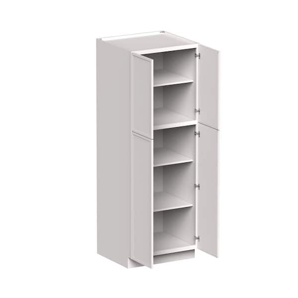 30 in. W x 27 in. D x 84 in. H Ready to Assemble Pantry Kitchen Cabinet with 4-Door 4-Shelf in Snow White