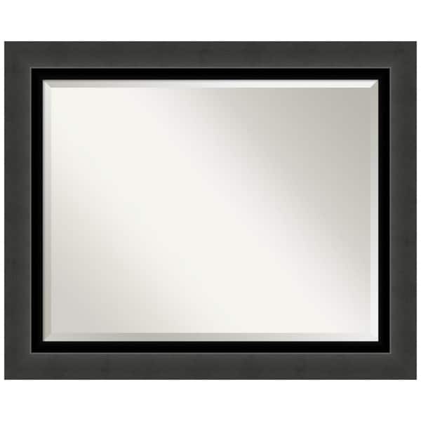 Amanti Art Medium Rectangle Tuxedo Black Beveled Glass Modern Mirror (27.5 in. H x 33.5 in. W)