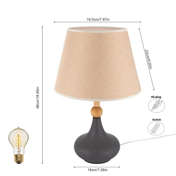 訳ありjournalstandardFurniture TABLE LAMP L OUKANING 18.89 in. Gray Modern Task and Reading Plug-In