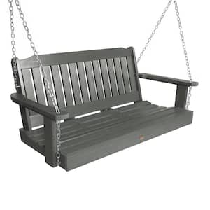 Lehigh 4 ft. 2-Person Coastal Teak Recycled Plastic Porch Swing