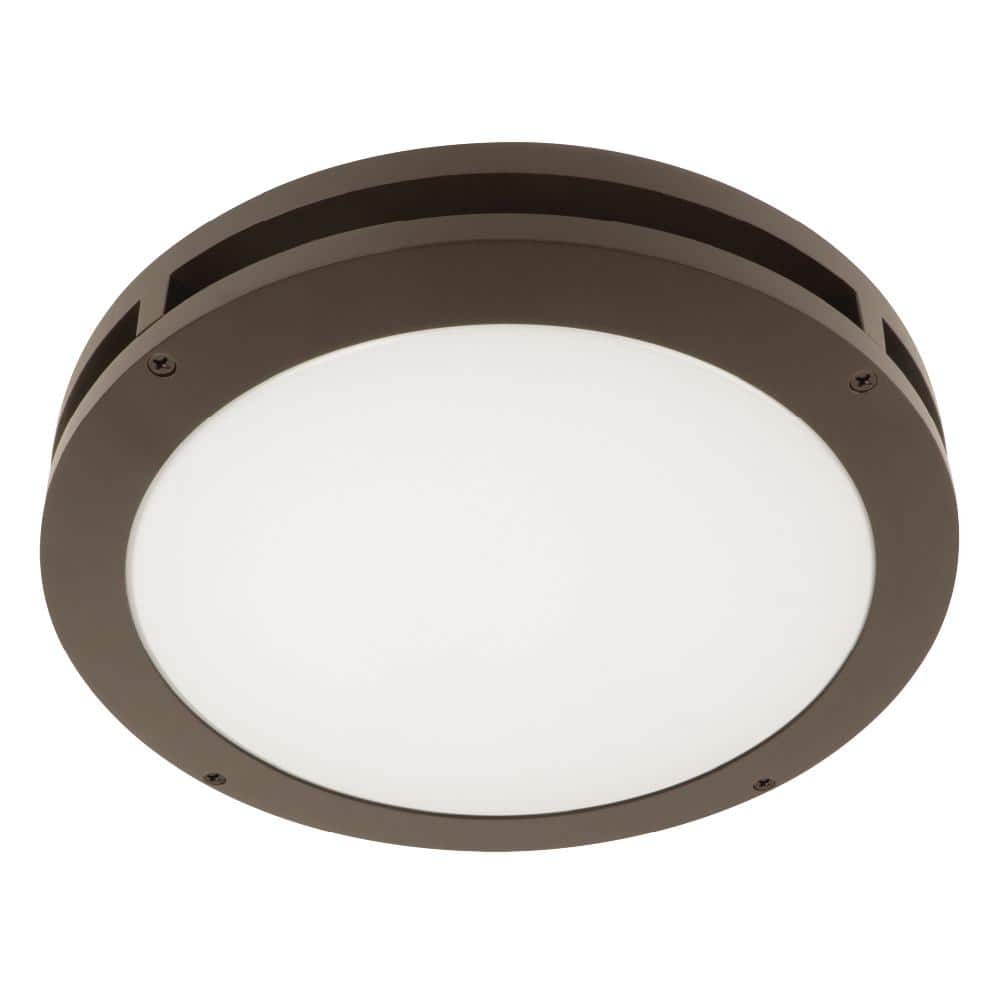 2000 Lumen Bronze Integrated LED Security Flush Mount Ceiling Outdoor Canopy Floodlight, 4000K price history on PriceWatchPro