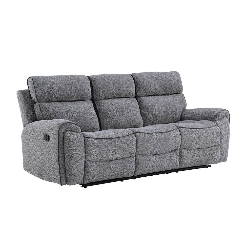 Omni Gray Polyester 3-Piece Reclining Living Room Set
