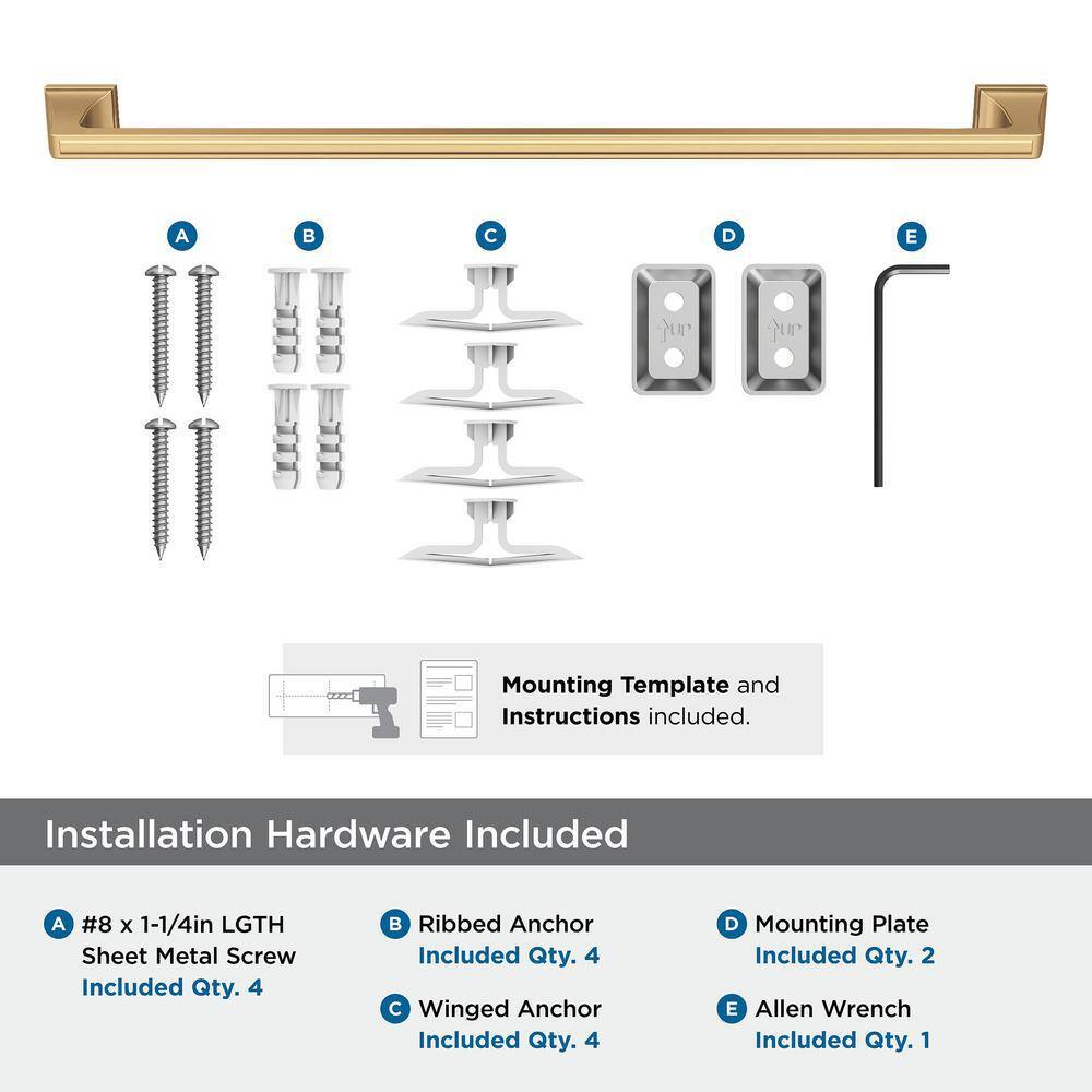 Champagne Bronze 24-Inch Wall Mounted Towel Bar