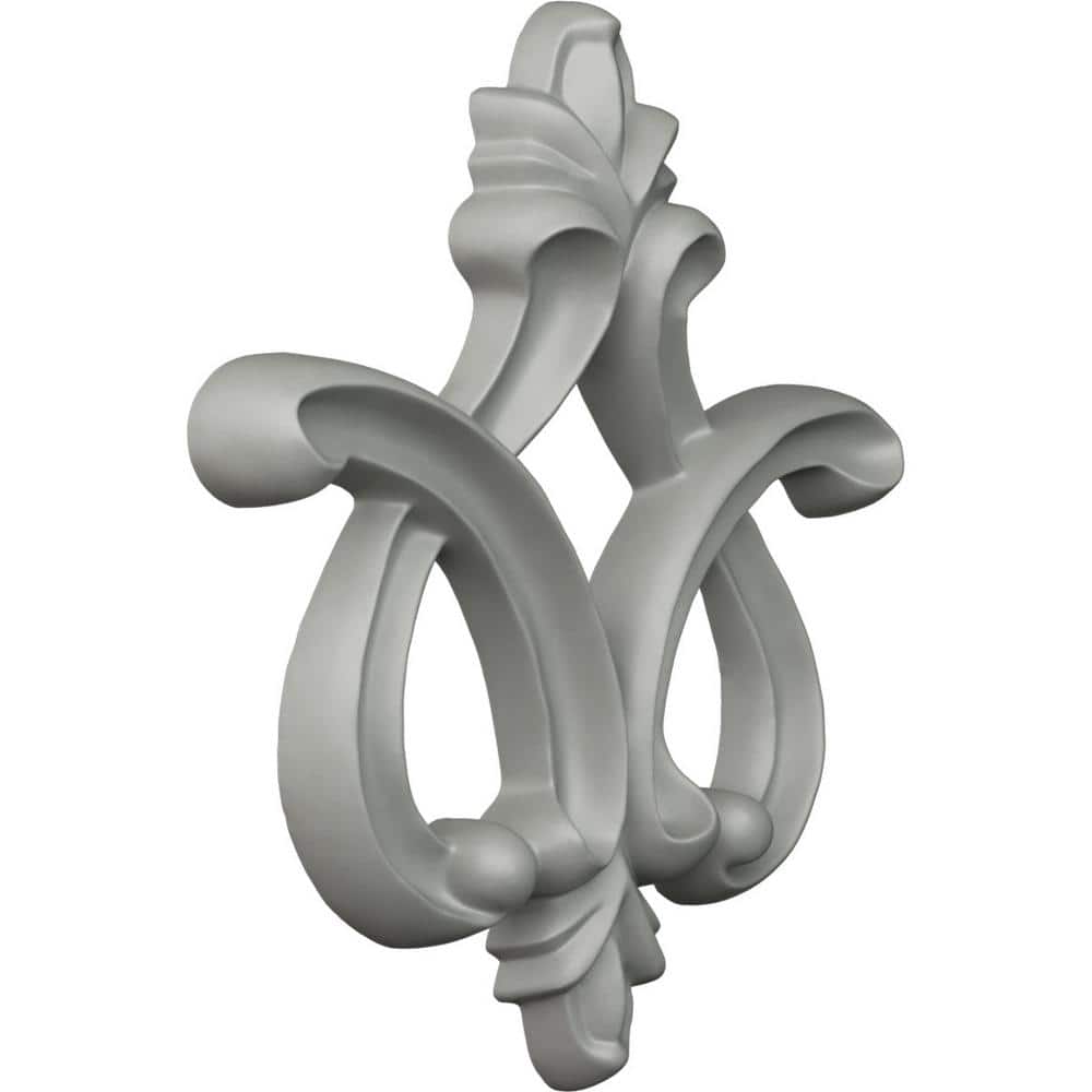 White Polyurethane Fleur-de-Lis Decorative Onlay