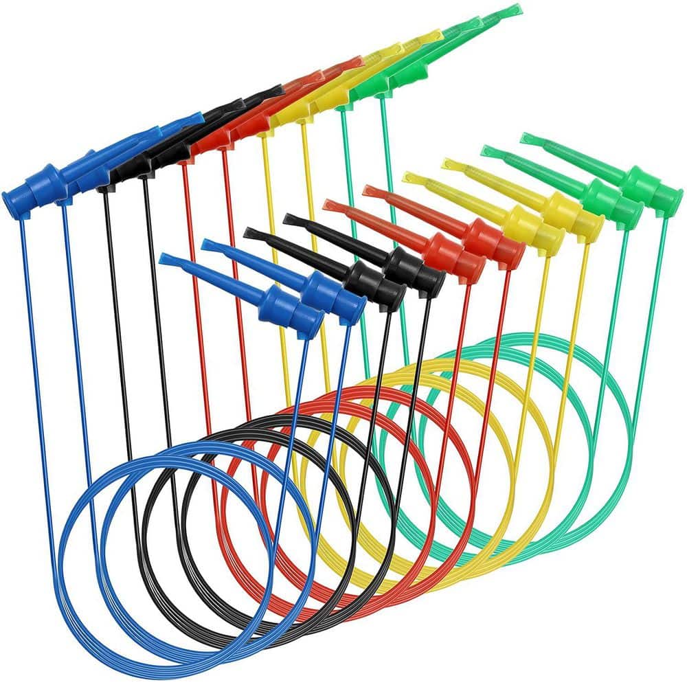 10-Piece Dual Lead Test Hook Clips 23.2 in. Silicone Electronic Testing Cables 5-Colors Flexible Set price history on PriceWatchPro