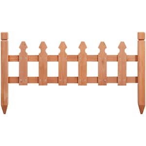 11.5 in. H x 35.5 in. W Rustic Wood Garden Fence Pricket Fencing Border Set of 5 Products
