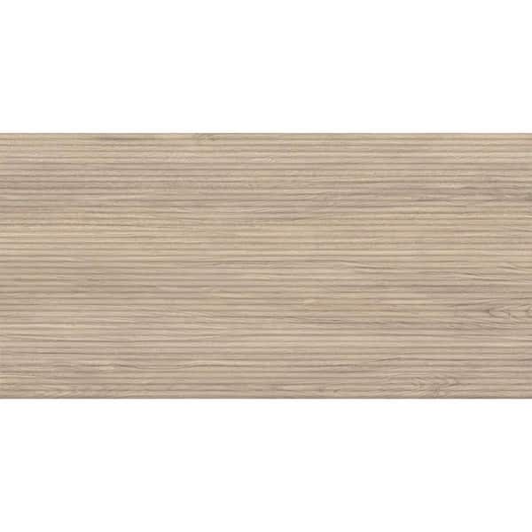 Bois 24 in. x 48 in. Matte Natural Wood Porcelain Fluted Large Format Tile (15.55 sq ft/case)-2 Pack