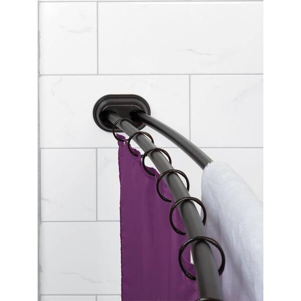 Zenna Home Neverrust 50 In To 72 Aluminum Adjustable Tension Double Curved Shower Rod Bronze 35644hb The Depot - Neverrusttm 72 Adjustable Curved Tension Shower Curtain Rod