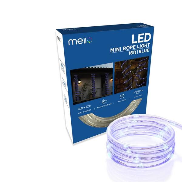 2-Pack of 16 ft. (32 ft. total), 80 LED Blue Mini Rope Light