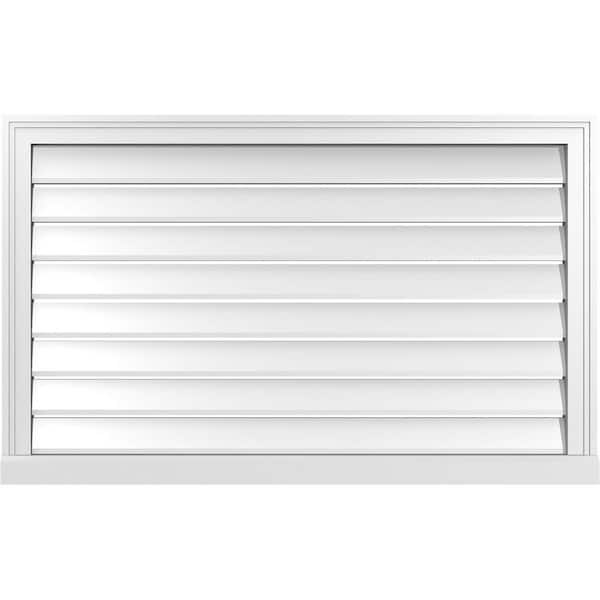 Ekena Millwork 42" x 26" Vertical Surface Mount PVC Gable Vent: Functional with Brickmould Sill Frame