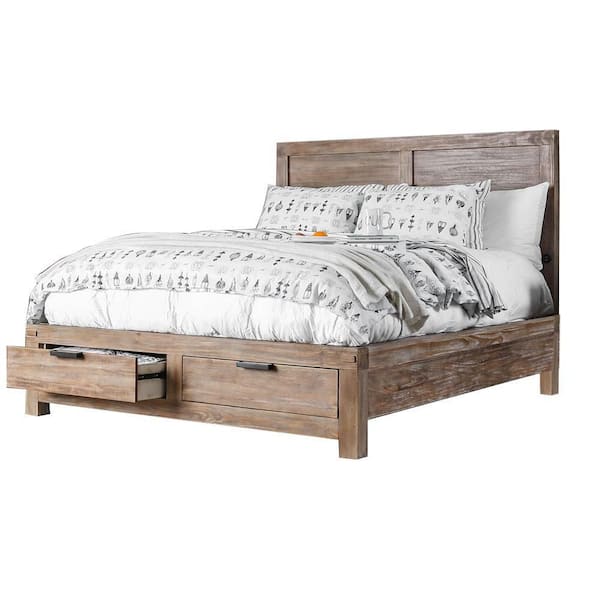 Unbranded Jhon Brown Wood Frame California King Platform Bed