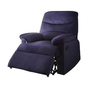 Arcadia Blue Woven Fabric Fabric with Wood Frame Recliner