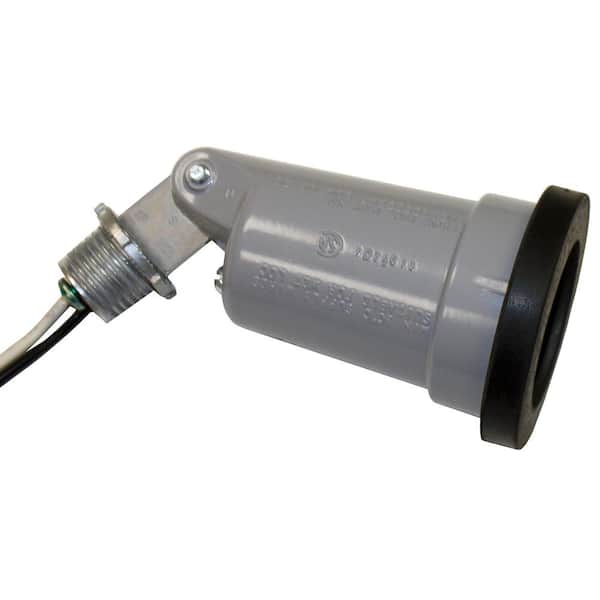 Weatherproof Metal Security Lamp Holder, Gray