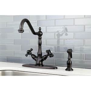 Duchess 2-Handle Standard Kitchen Faucet with Side Sprayer in Oil Rubbed Bronze