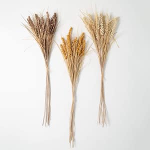 41 in. H Dried Wheat Bush Trio; Multicolored